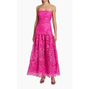 NWT Ungaro Saige Lace Maxi Dress Pink Floral Lace Size 6 $1095